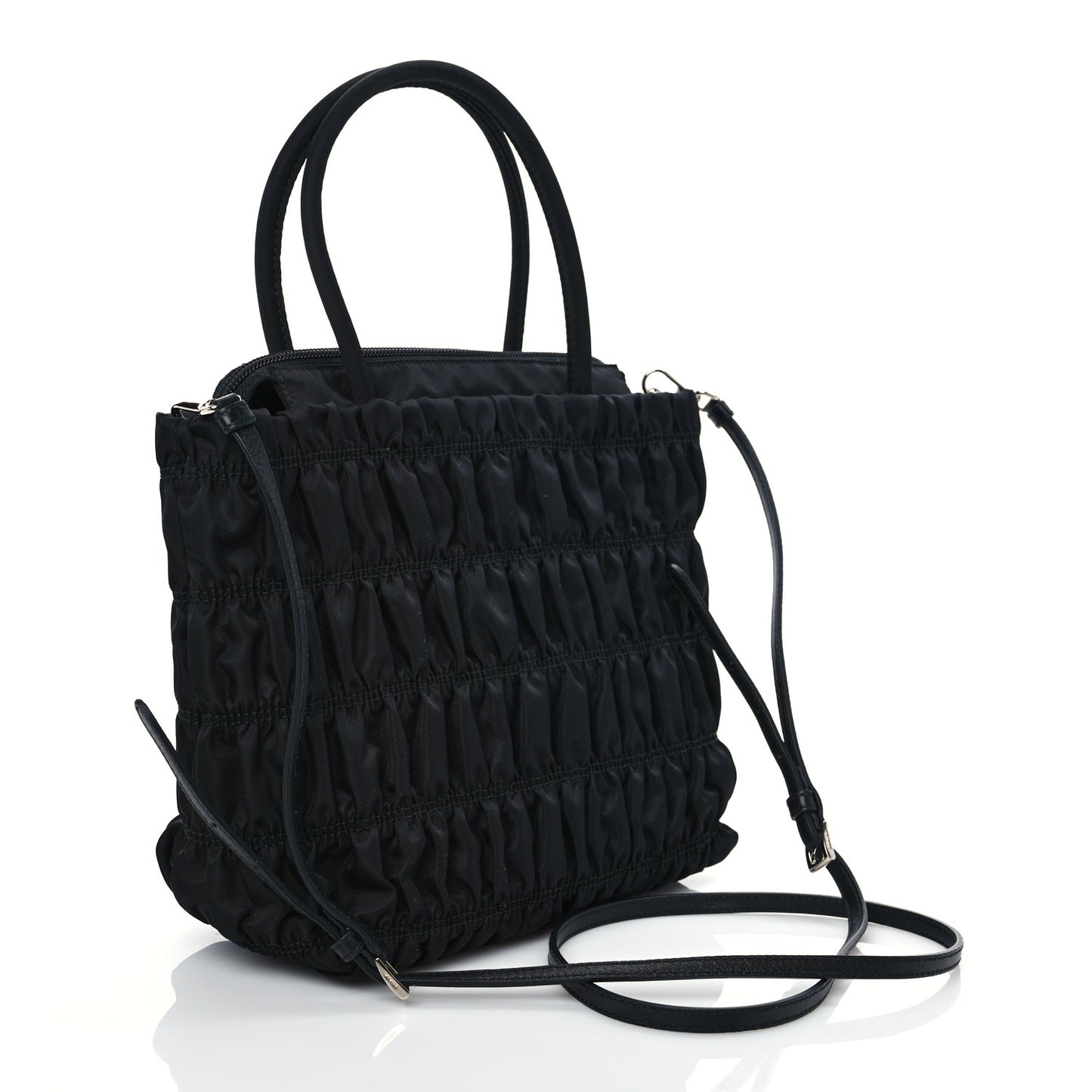 Tessuto Nylon Gaufre Tote Black