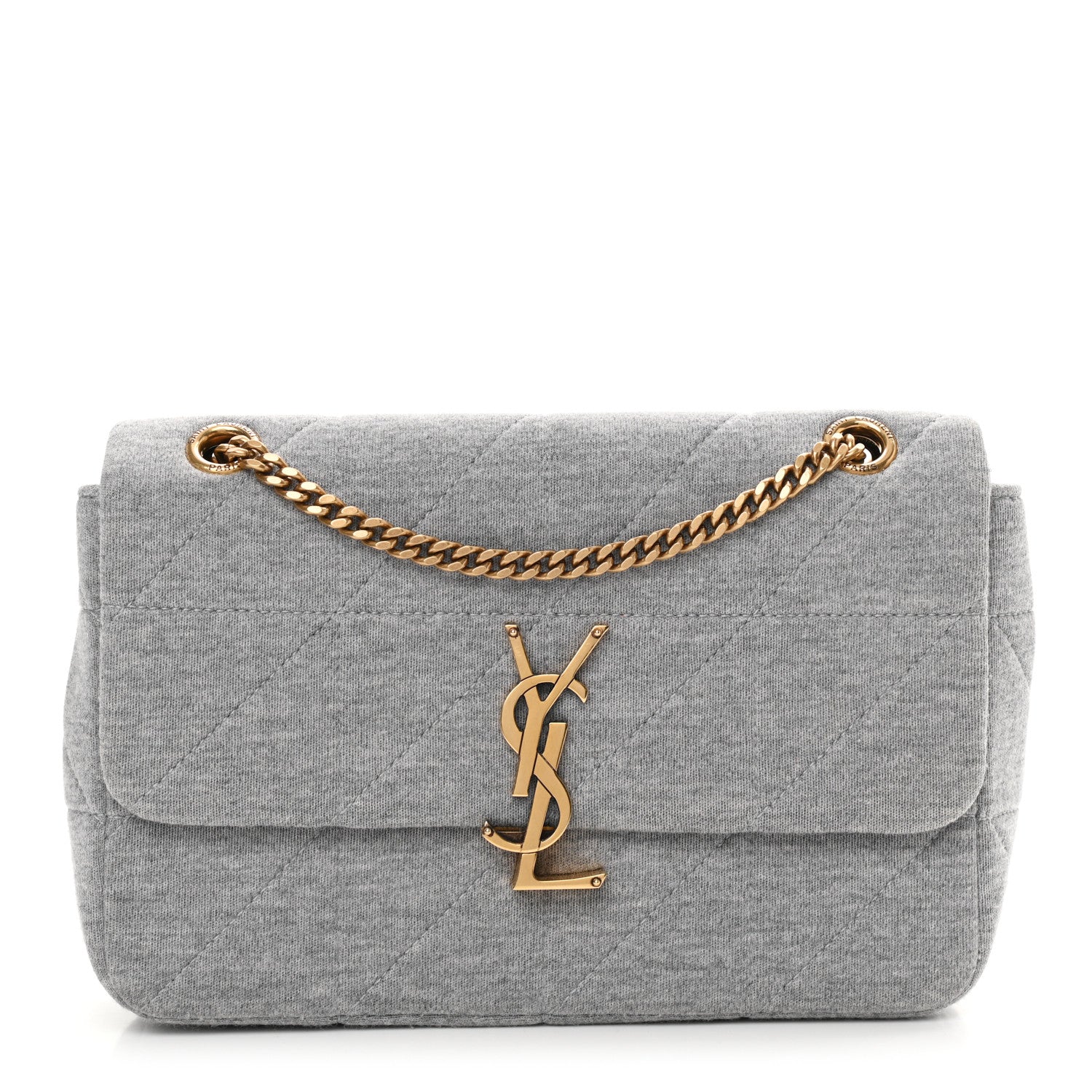 Saint Laurent Jersey Wool Patchwork Monogram Medium Jamie Grey 1 of 11