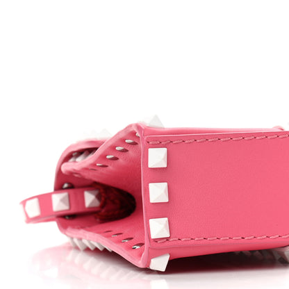 Valentino Garavani Vitello Colorblock Medium Free Rockstud Flip Lock Crossbody Bag Shadow Pink Optic White 8 of 9
