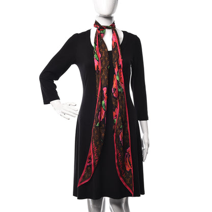 Louis Vuitton Silk Monogram Roses Scarf Marron 2 of 4