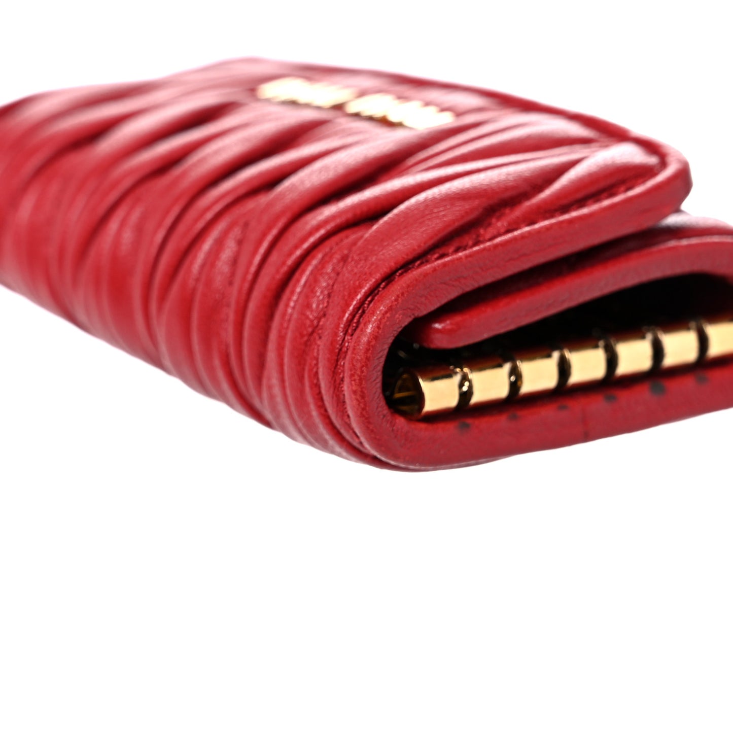 Nappa Matelasse Flap Card Holder Key Ring Fuoco