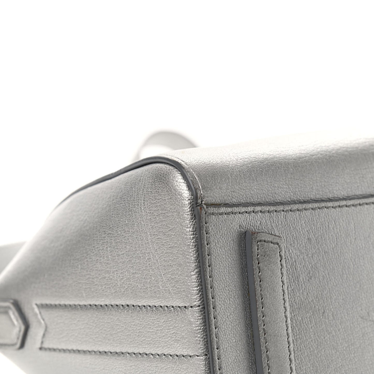 Metallic Sugar Goatskin Mini Antigona Silver