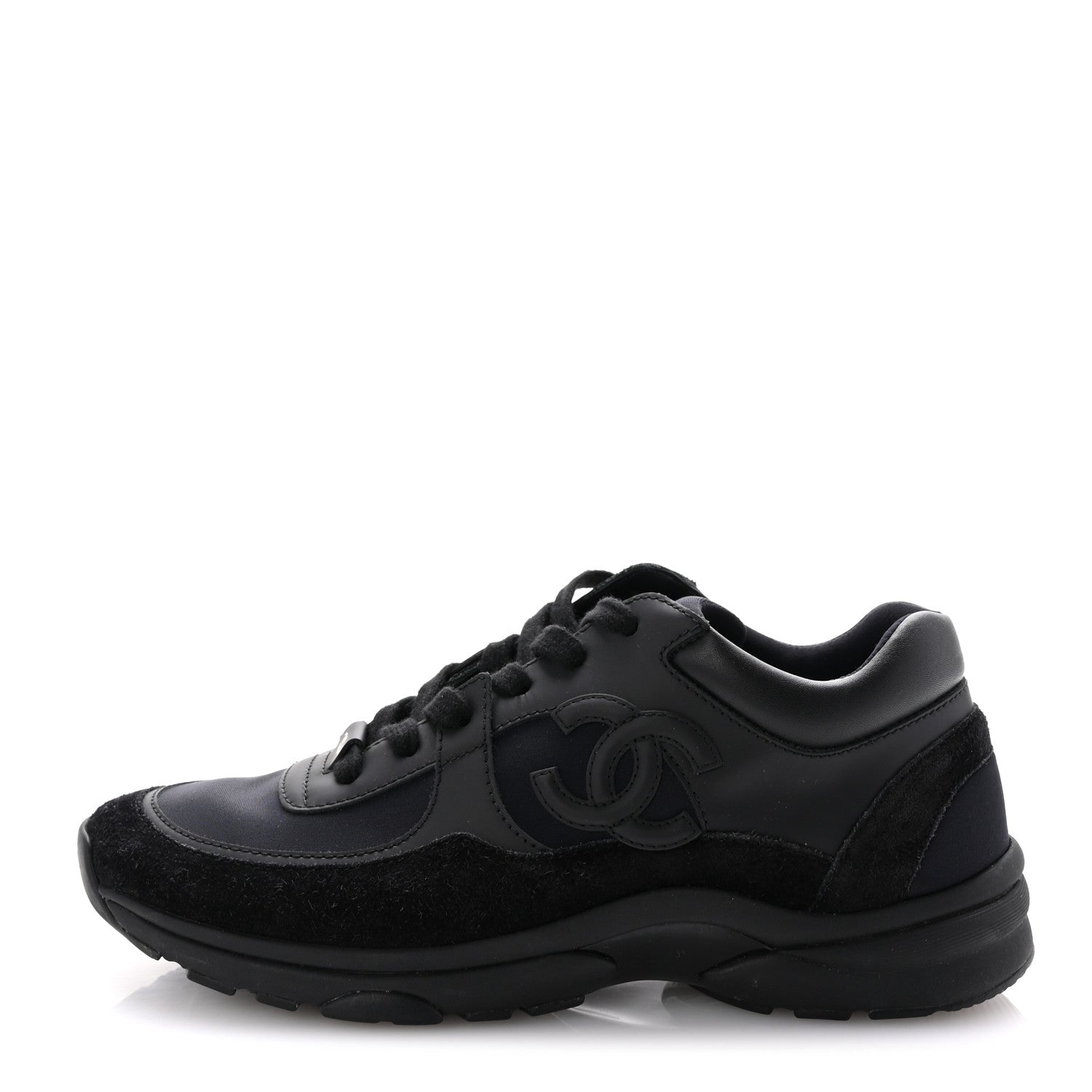 Chanel Lambskin Fabric CC Uniform Sneakers 39 Black 1 of 8