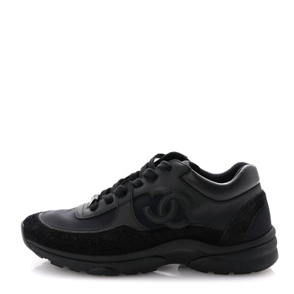 Chanel Lambskin Fabric CC Uniform Sneakers 39 Black 1 of 8