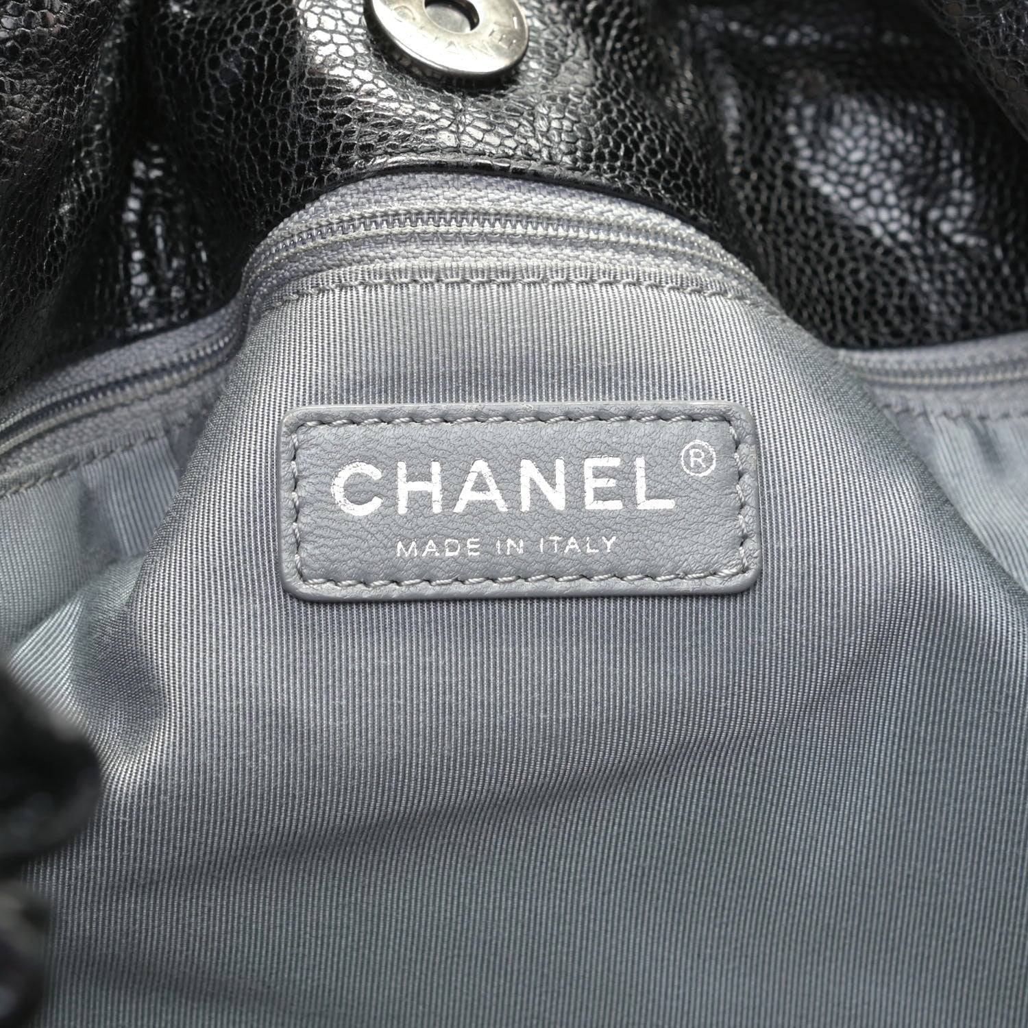 Chanel Caviar Quilted Medium Elastic Shopping Tote Black 7 of 12