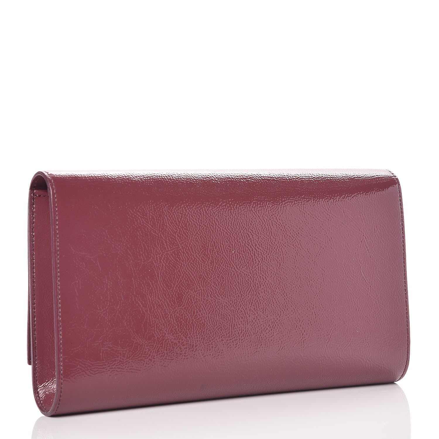 Saint Laurent Textured Patent Calfskin Large Belle De Jour Clutch Berry 3 of 9
