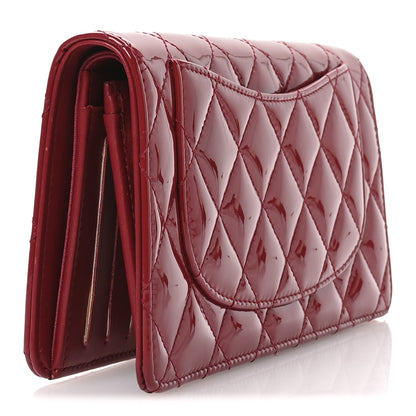Chanel Patent Calfskin Quilted Yen Wallet Red 3 of 9