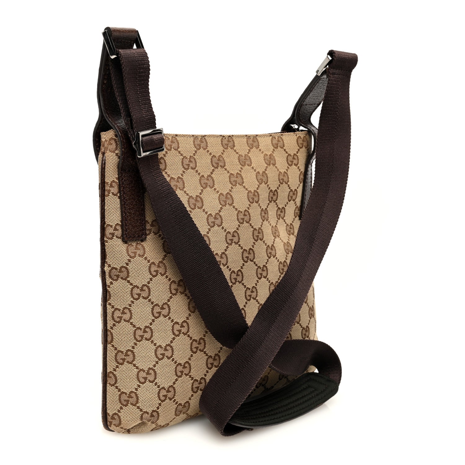 Gucci Monogram Flat Messenger Bag Dark Brown 3 of 10