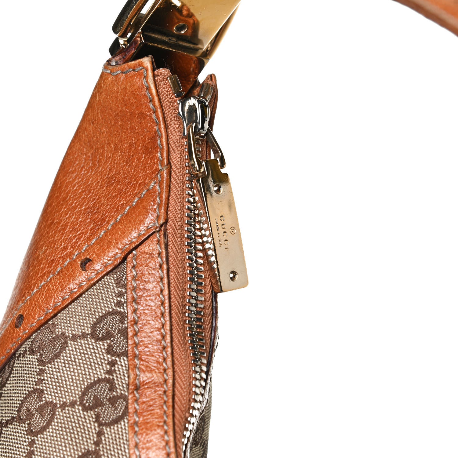 Gucci Monogram Horsebit Glam Hobo Tan 17 of 17