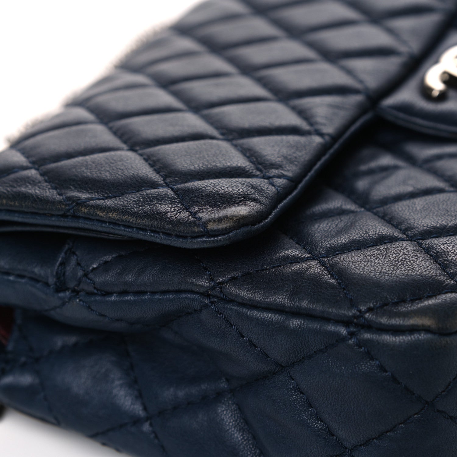 Chanel Lambskin Quilted Medium Double Flap Bijoux Chain Navy 16 of 23