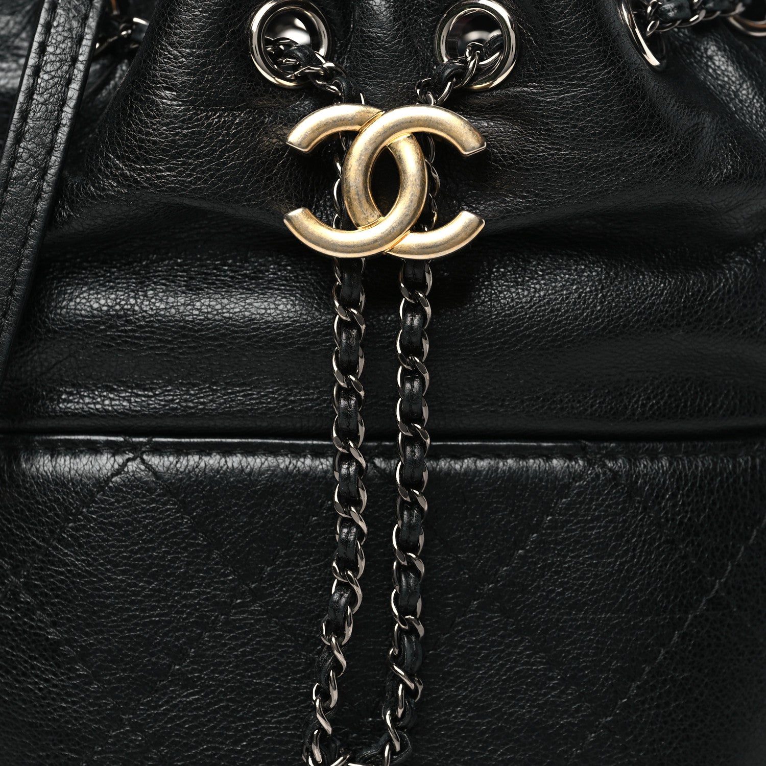 Chanel Calfskin Quilted Small Gabrielle Bucket Black 8 of 10