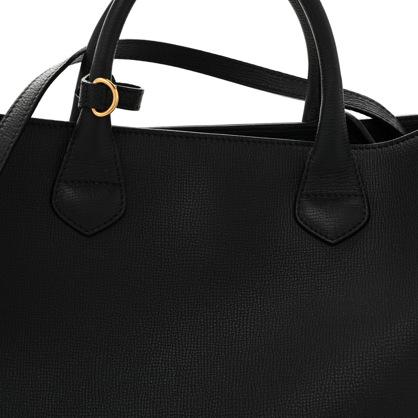 Grainy Calfskin House Check Large Banner Tote Black