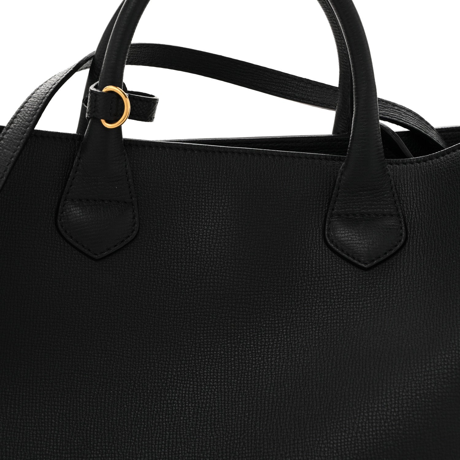 Burberry Grainy Calfskin House Check Large Banner Tote Black 7 of 15