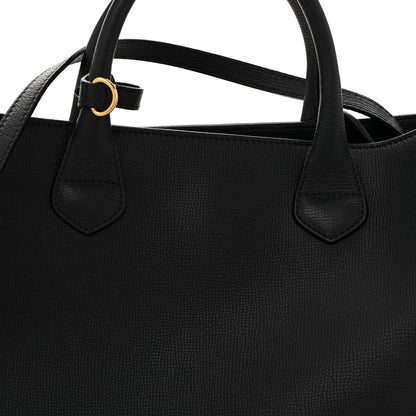 Burberry Grainy Calfskin House Check Large Banner Tote Black 7 of 15