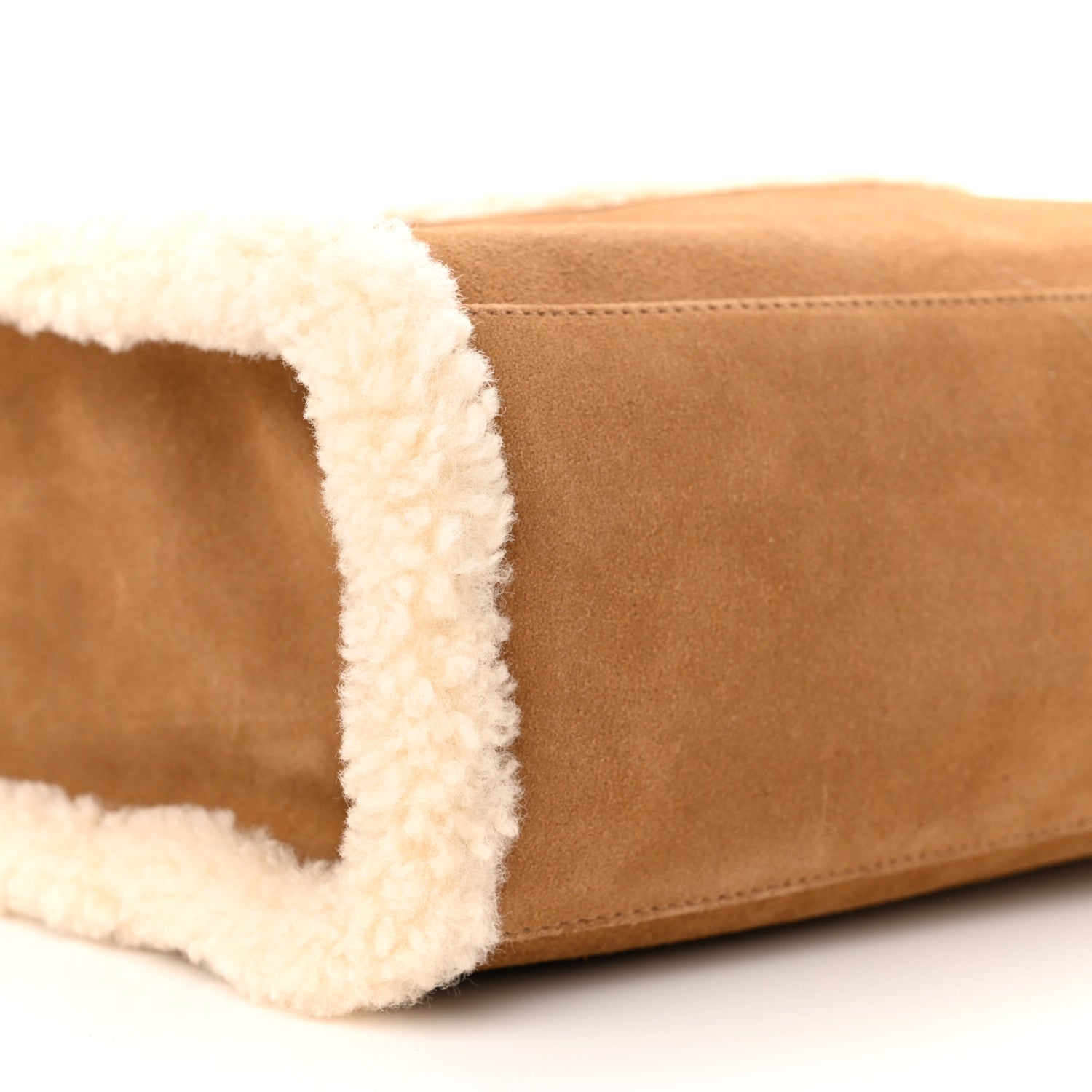 Telfar X UGG Suede Shearling Medium Shopping Bag Chestnut 10 of 10