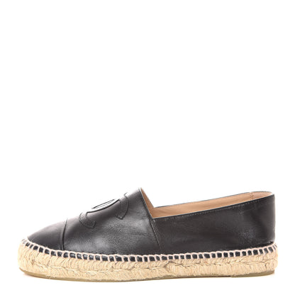 Chanel Lambskin CC Espadrilles 39 Black 1 of 10