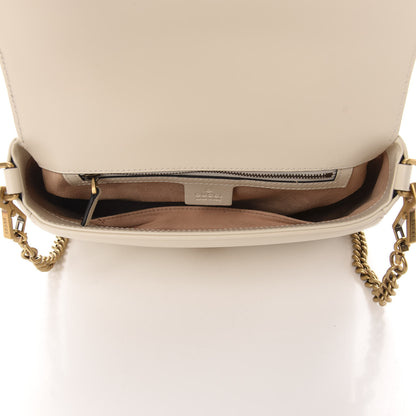 Gucci Calfskin Matelasse Small GG Marmont Top Handle Shoulder Bag White 5 of 13