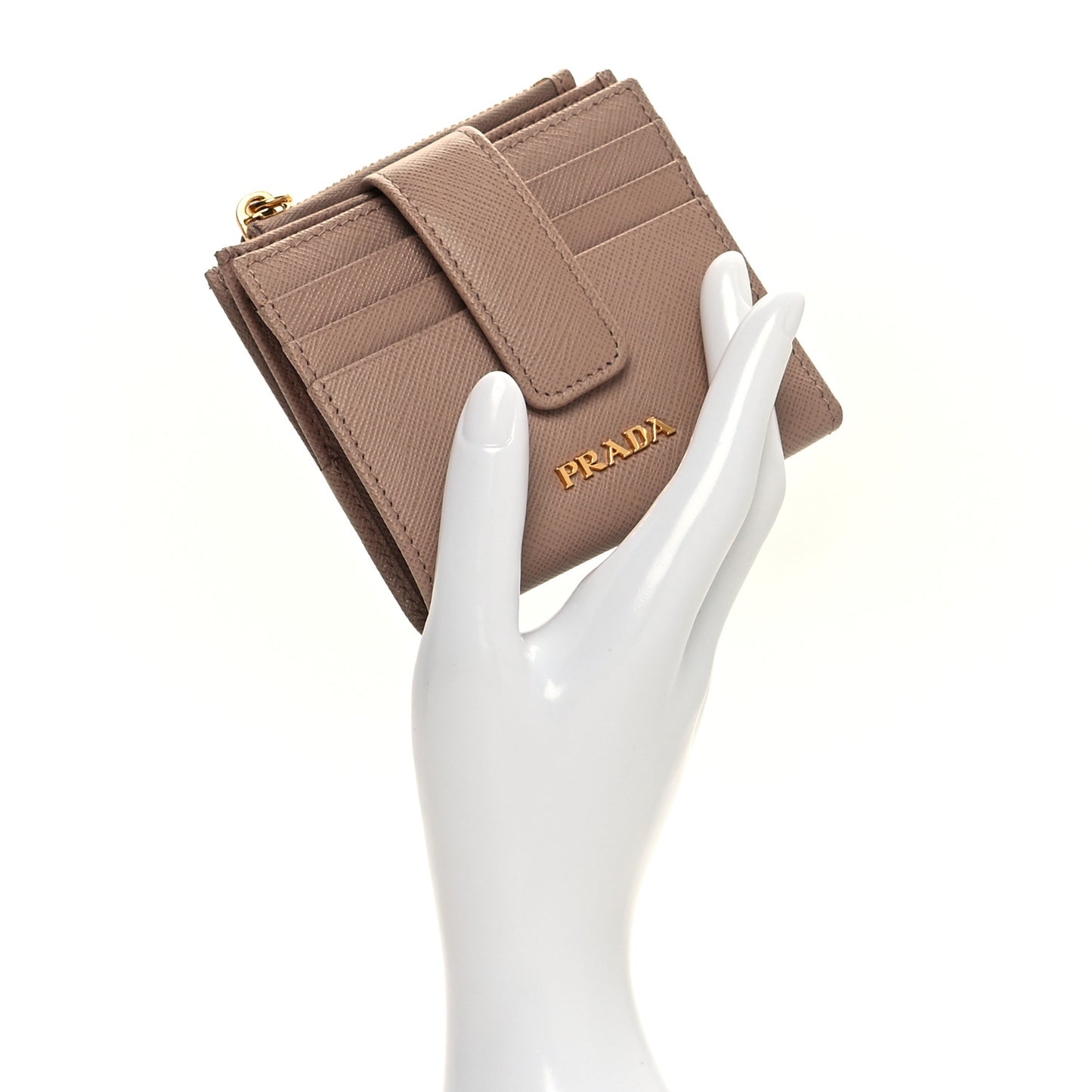 Saffiano Metal Card Holder Compact Wallet Cipria