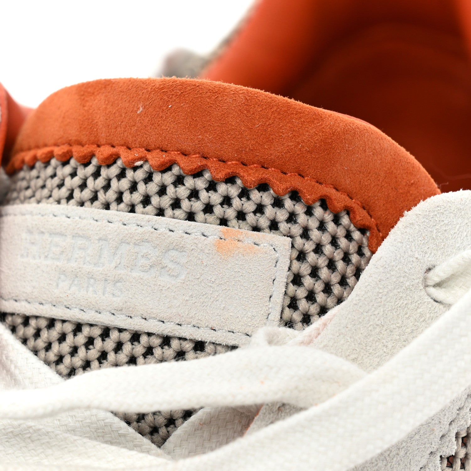 Hermes Air Mesh Suede Goatskin Mens Bouncing Sneakers 42 Multicolor Beige 10 of 11