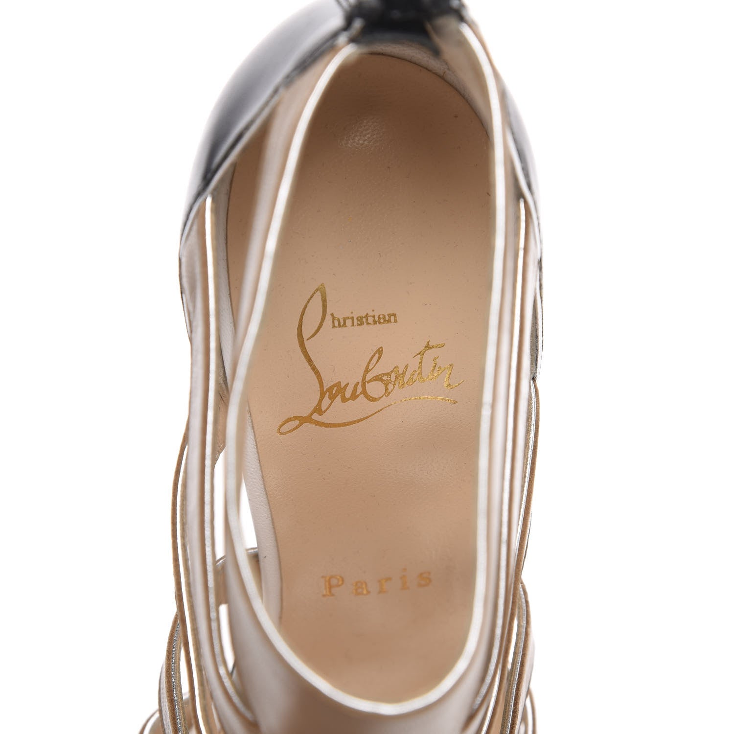 Christian Louboutin Kid Beauty K 100 Cage Sandals 36 Beige 7 of 7