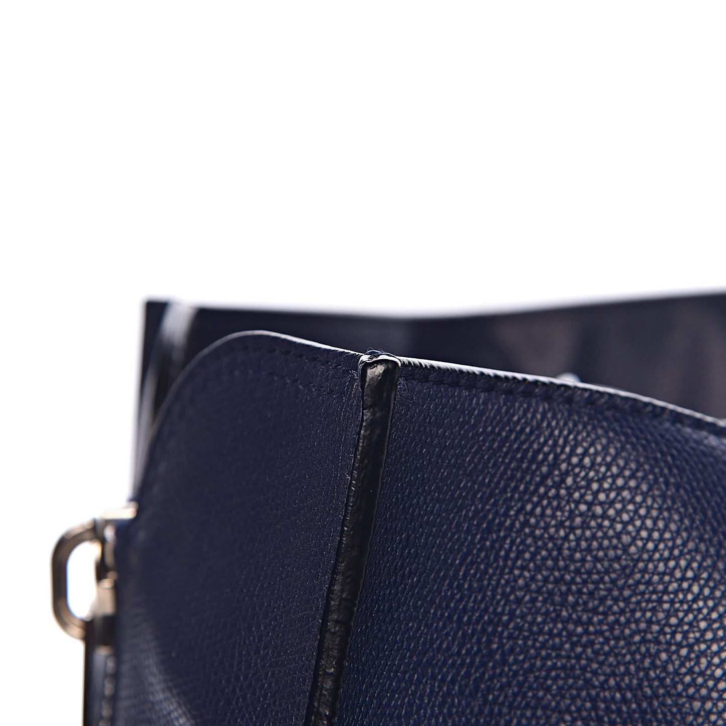 Calfskin Papier A4 Zip Around Plate Tote Bleu Indigo