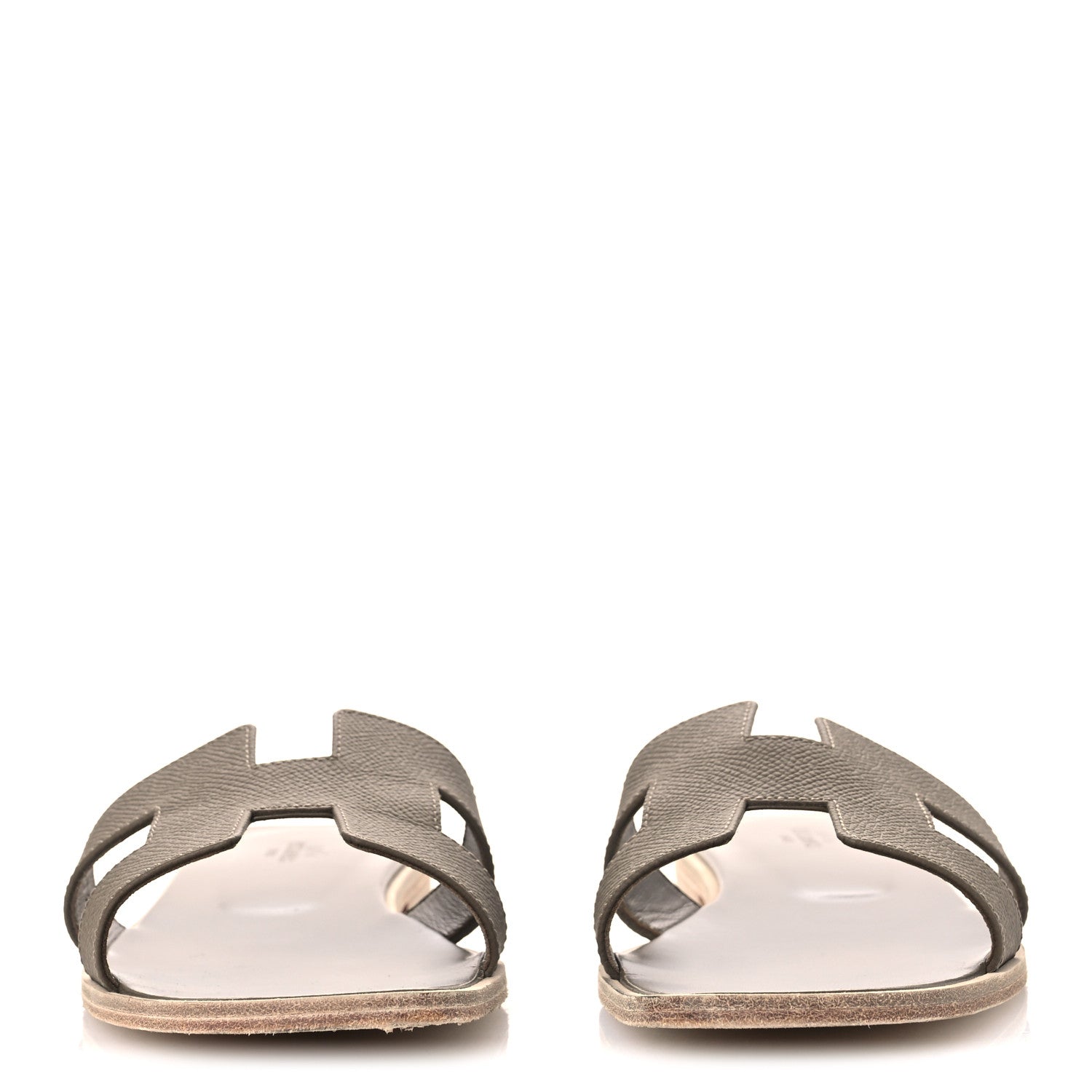 Hermes Epsom Oran Sandals 40.5 Etoupe 3 of 12