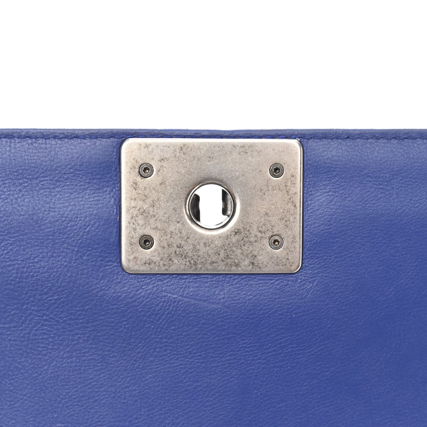 Calfskin Quilted Medium Boy Flap Blue