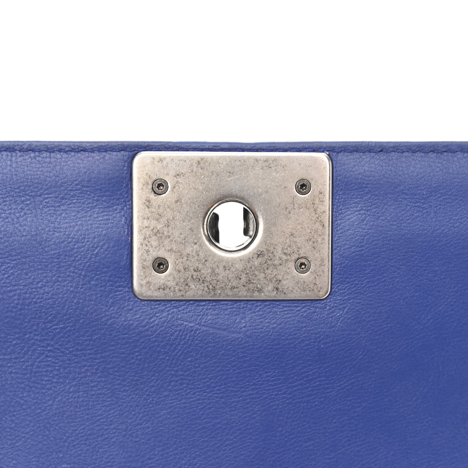 Chanel Calfskin Quilted Medium Boy Flap Blue 13 of 15