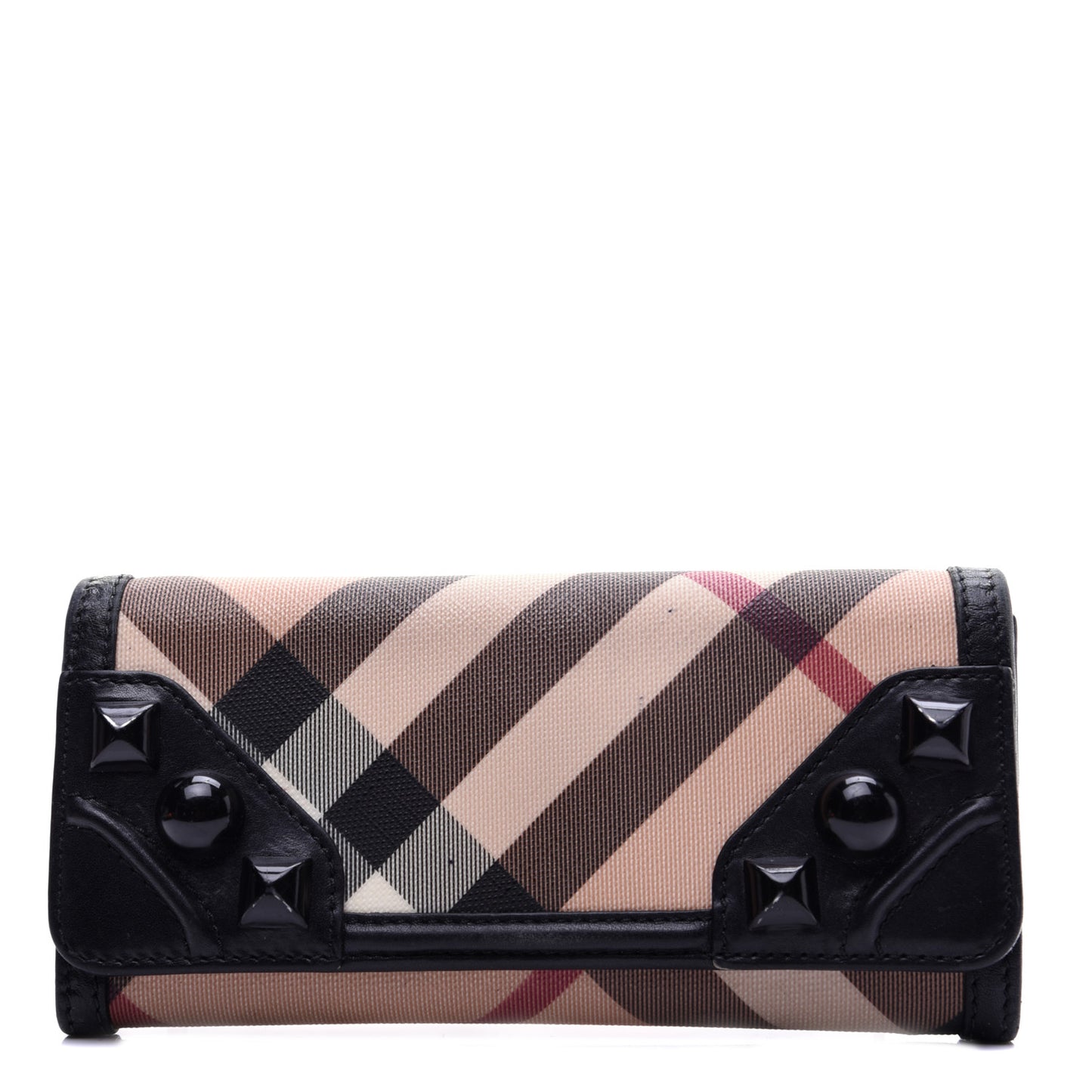 Nova Check Mega Stud Continental Wallet Black