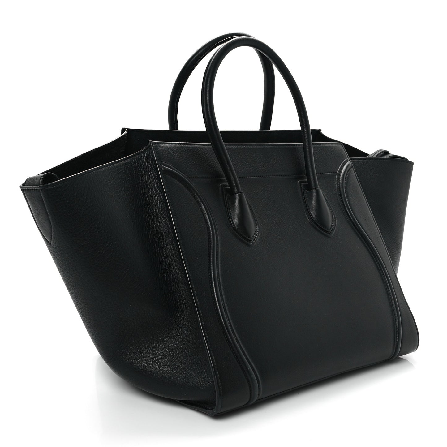 Grained Calfskin Medium Phantom Luggage Black