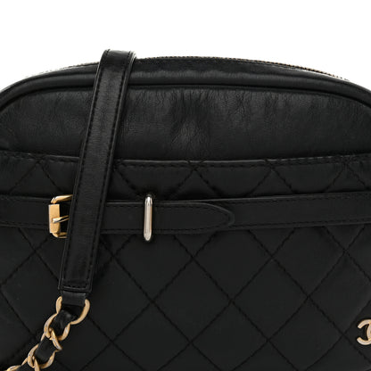 Chanel Lambskin Quilted Medium Buckle Camera Case Bag Black 8 of 10