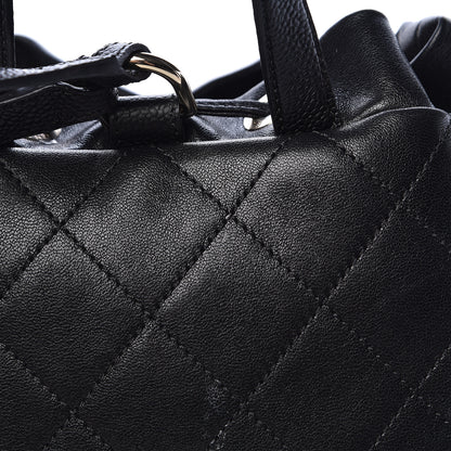 Chanel Sheepskin Caviar Quilted Daily Round Backpack Black 12 of 13