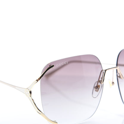 Gucci Metal Oversized Sunglasses GG0646S Gold Brown 7 of 8