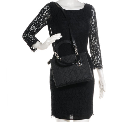Christian Dior Nylon Cannage Medium Lady Dior Black 2 of 9