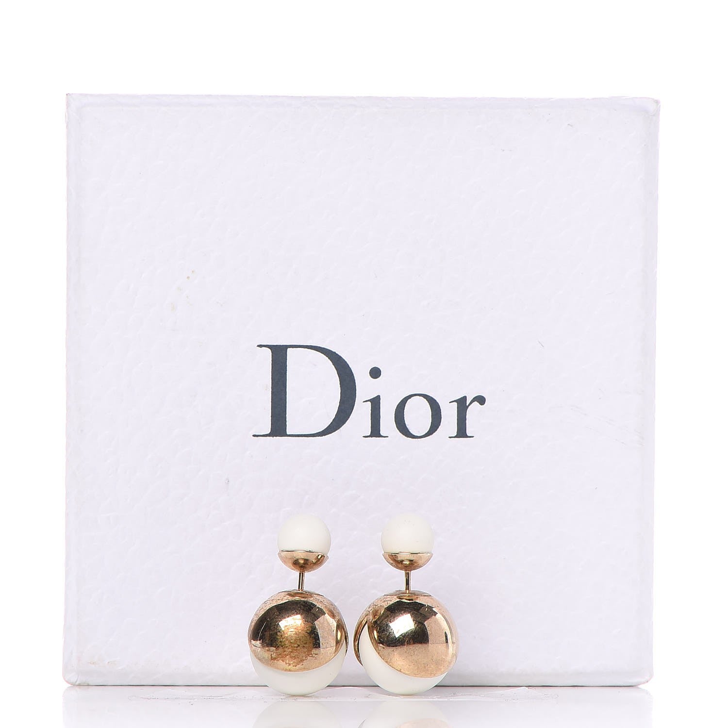 Christian Dior Mise En Dior Tribal Earrings Gold White 5 of 5