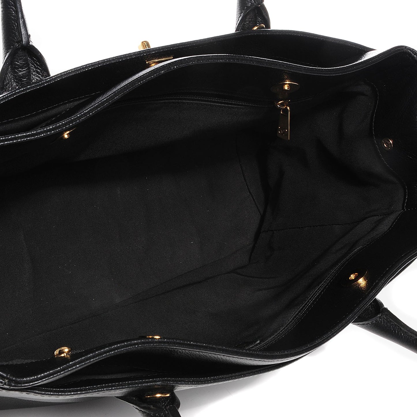 Calfskin Cerf Executive Shopper Tote Black