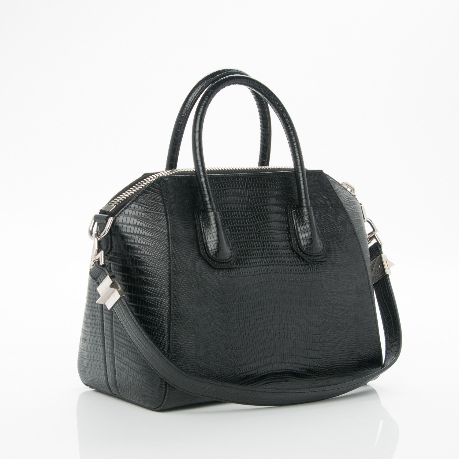 Givenchy Calfskin Lizard Embossed Small Antigona Black 3 of 7