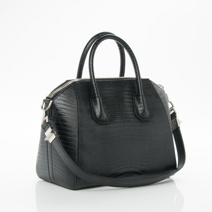 Givenchy Calfskin Lizard Embossed Small Antigona Black 3 of 7