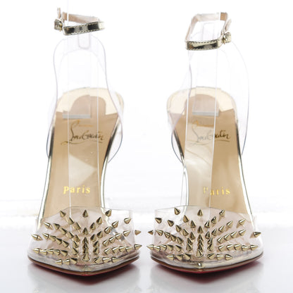 Christian Louboutin PVC Specchio Spikoo 100 Pumps 39 Light Gold 2 of 13