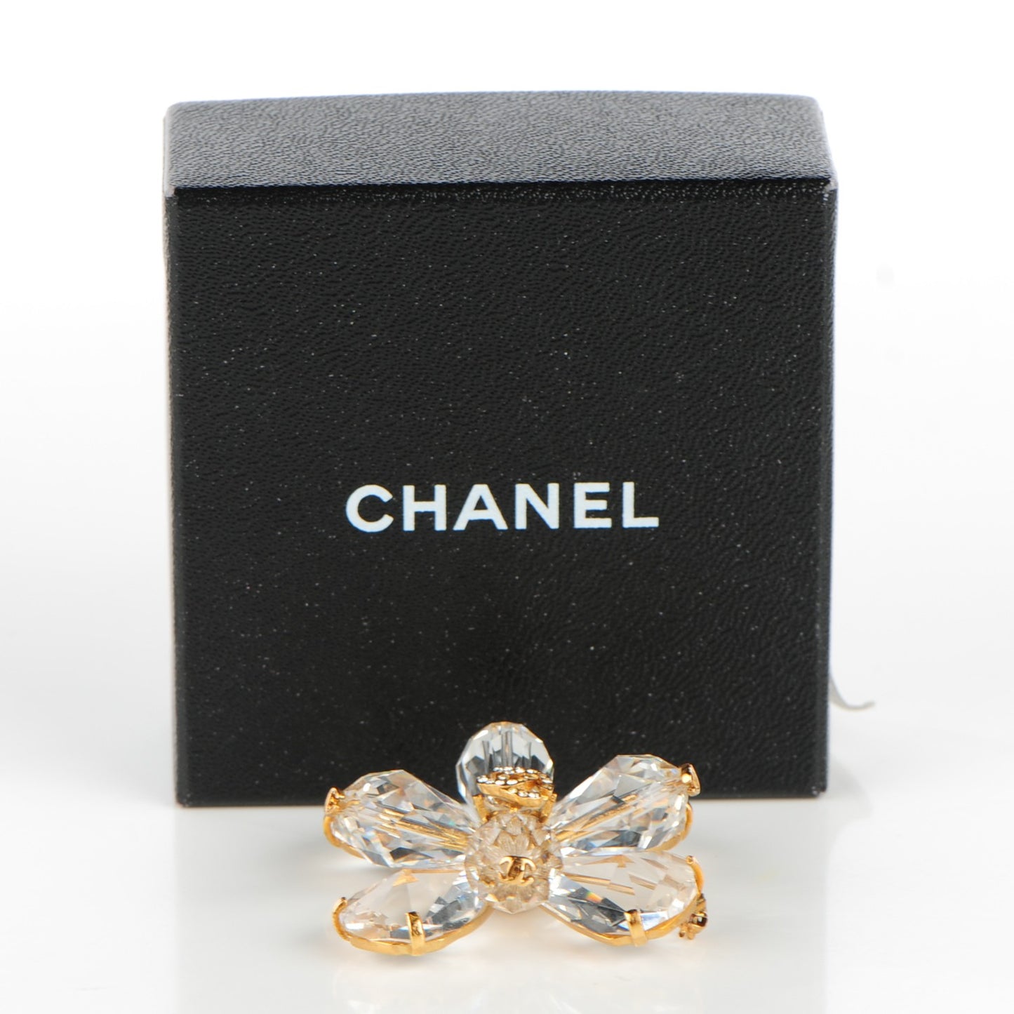 Crystal CC Brooch Gold