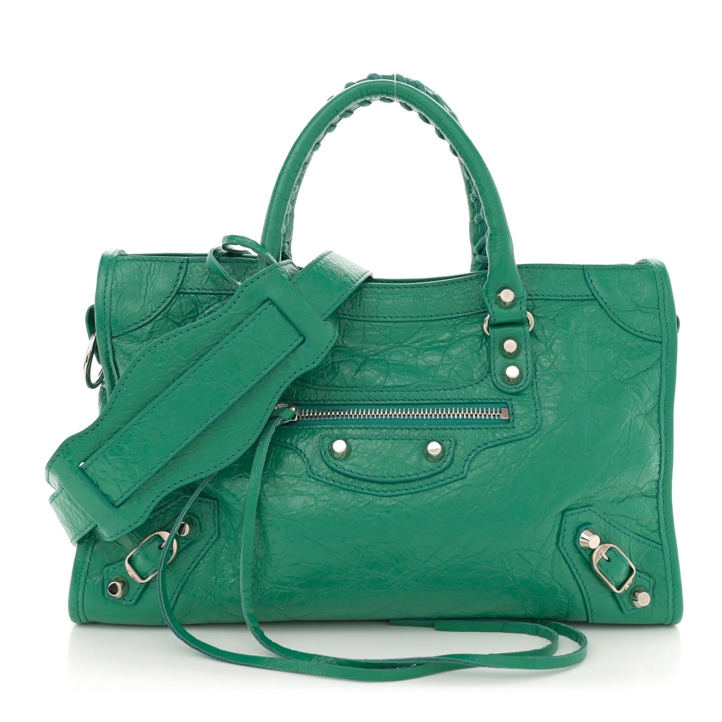 Agneau Classic Silver Hardware S City Magic Green