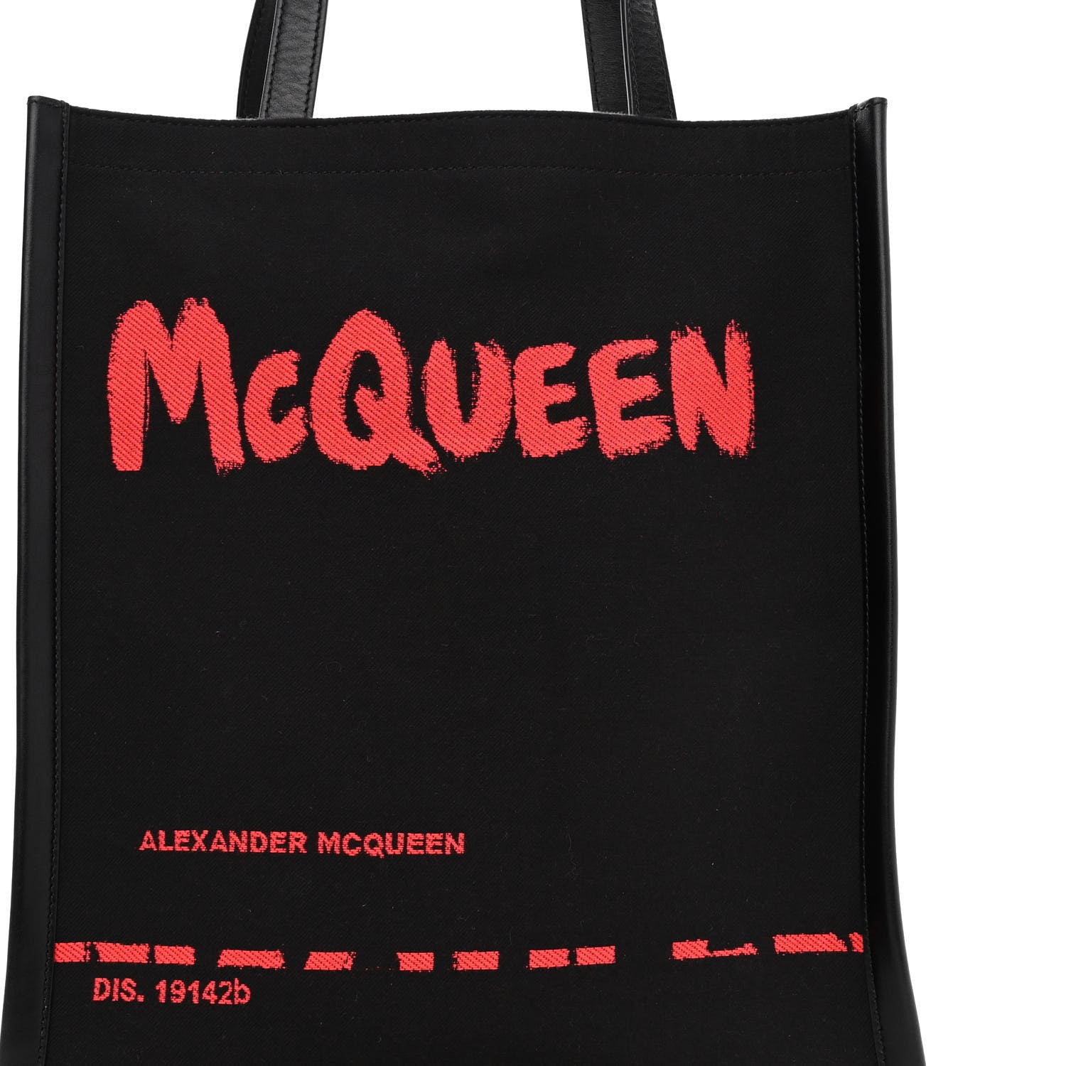 Alexander McQueen Canvas Jacquard Print Graffiti Tote Black Lust Red 8 of 11