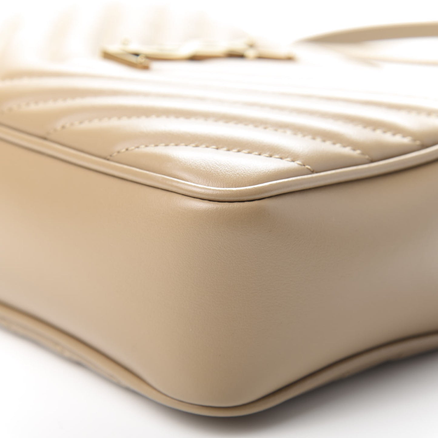 Calfskin Matelasse Monogram Lou Camera Bag Dark Latte