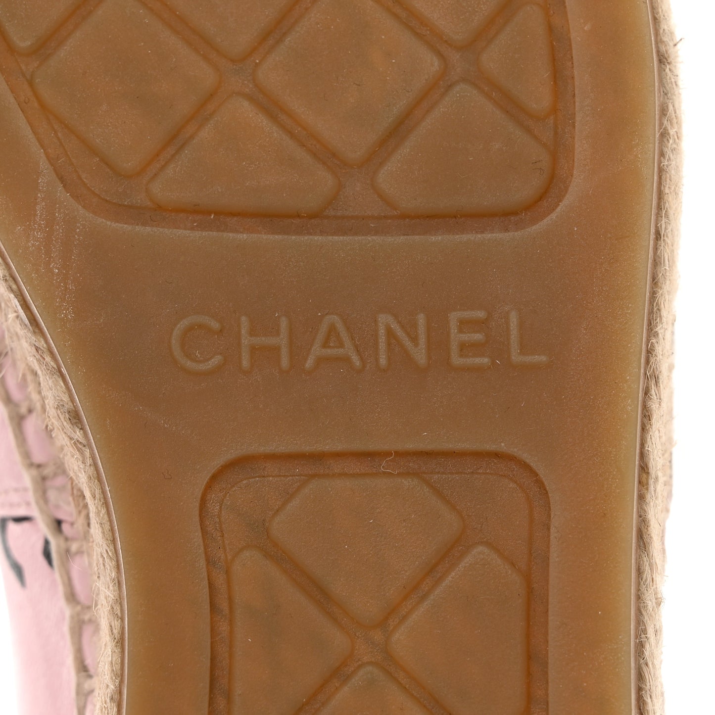 Lambskin Printed Coco Beach Espadrilles 36 Light Pink Black
