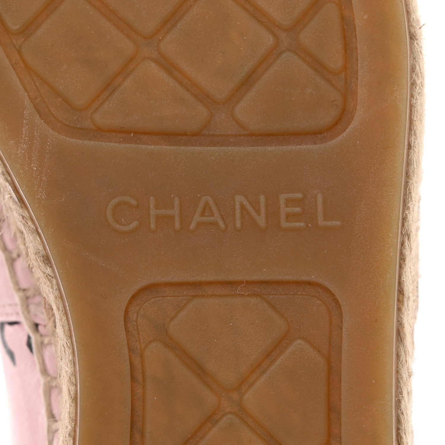 Chanel Lambskin Printed Coco Beach Espadrilles 36 Light Pink Black 8 of 10