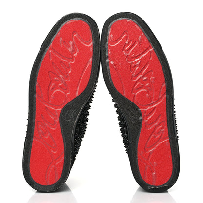 Christian Louboutin Veau Velours Mens Louis Orlato Flat Spikes Sneakers 42 Black 5 of 9