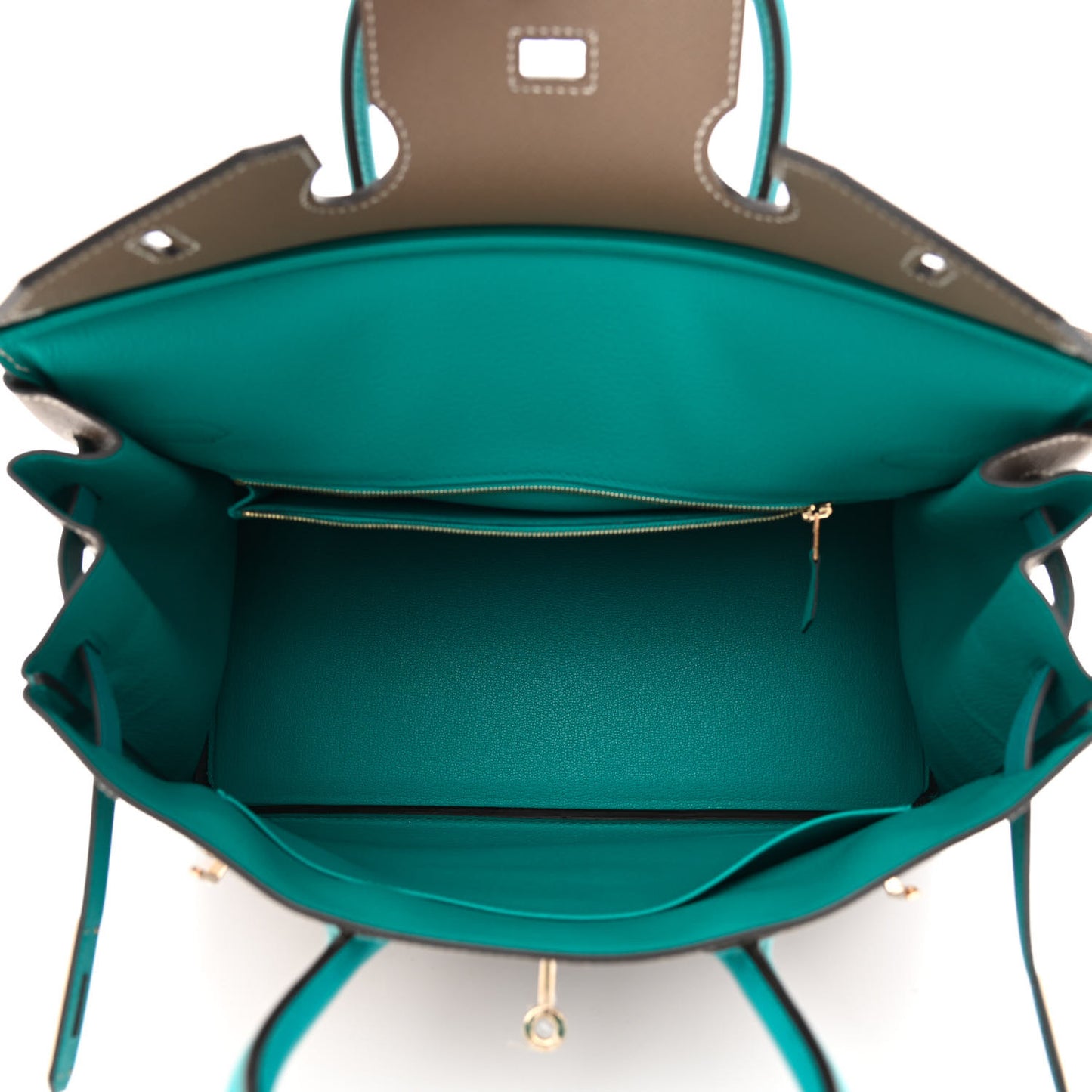 Epsom Horseshoe Birkin 35 Etoupe Bleu Paon