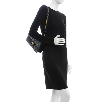 Chanel Glazed Calfskin Quilted Medium Perfect Edge Flap Black 2 of 7