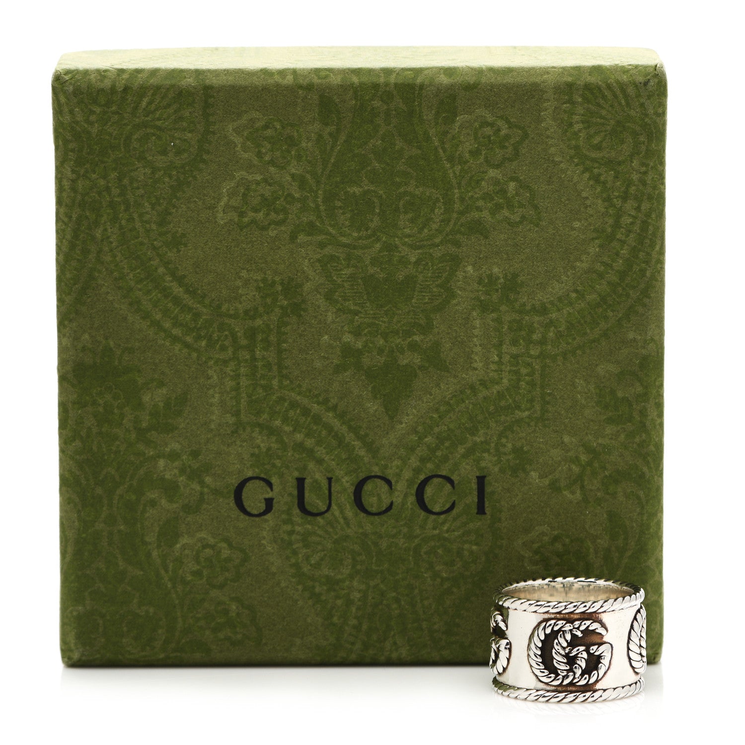 Gucci Sterling Silver Wide GG Marmont Ring 54 7 7 of 7