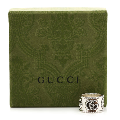 Gucci Sterling Silver Wide GG Marmont Ring 54 7 7 of 7